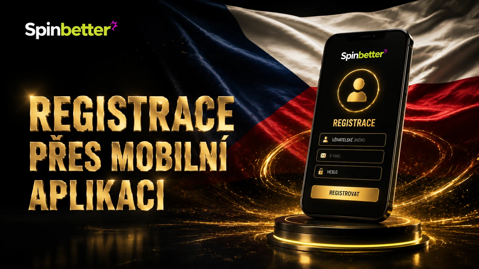Registrace na Spinbetter přes mobilní aplikaci